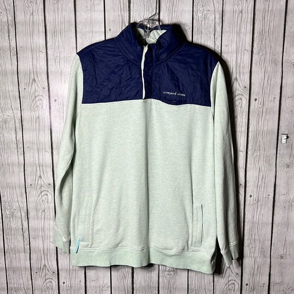 Vineyard Vines Jackets & Blazers - Vineyard Vines Blue Snap Quilted Full Zip Packable Hooded Jacket size medium